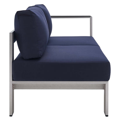 Shore Sunbrella¬Æ Fabric Aluminum Outdoor Patio Right-Arm Loveseat by Modway