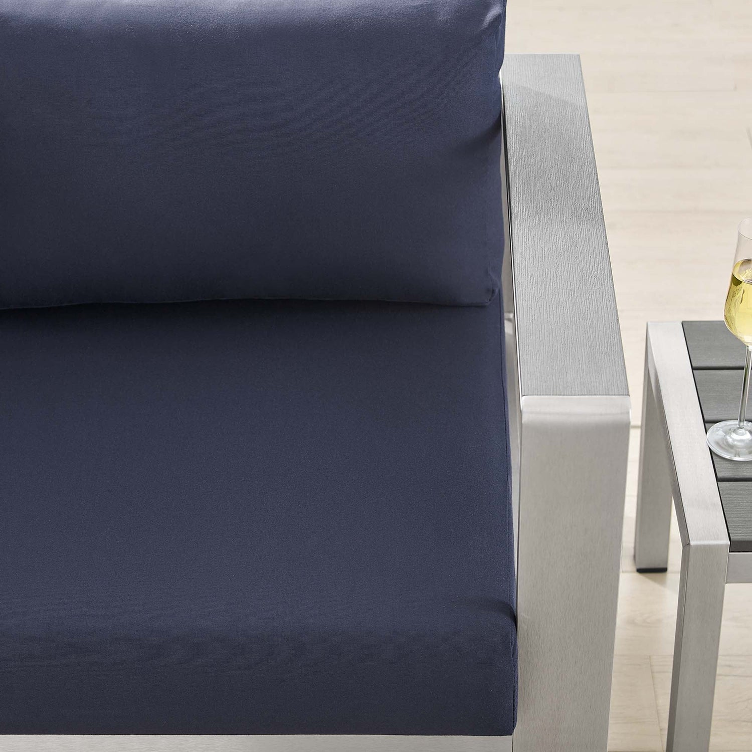 Shore Sunbrella¬Æ Fabric Aluminum Outdoor Patio Right-Arm Loveseat by Modway