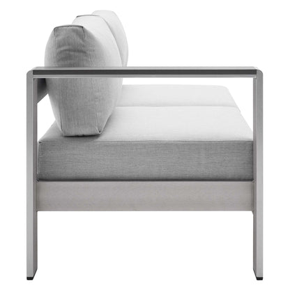 Shore Sunbrella¬Æ Fabric Aluminum Outdoor Patio Left-Arm Loveseat by Modway