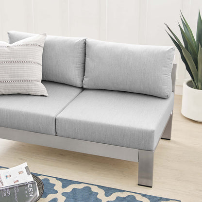 Shore Sunbrella¬Æ Fabric Aluminum Outdoor Patio Left-Arm Loveseat by Modway