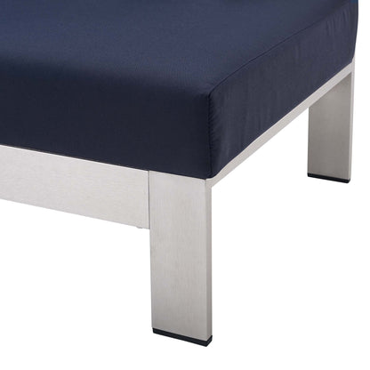 Shore Sunbrella¬Æ Fabric Aluminum Outdoor Patio Left-Arm Loveseat by Modway