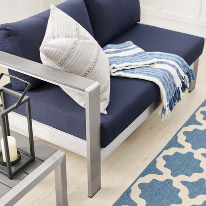 Shore Sunbrella¬Æ Fabric Aluminum Outdoor Patio Left-Arm Loveseat by Modway