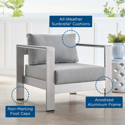 Shore Sunbrella¬Æ Fabric Aluminum Outdoor Patio Armchair by Modway