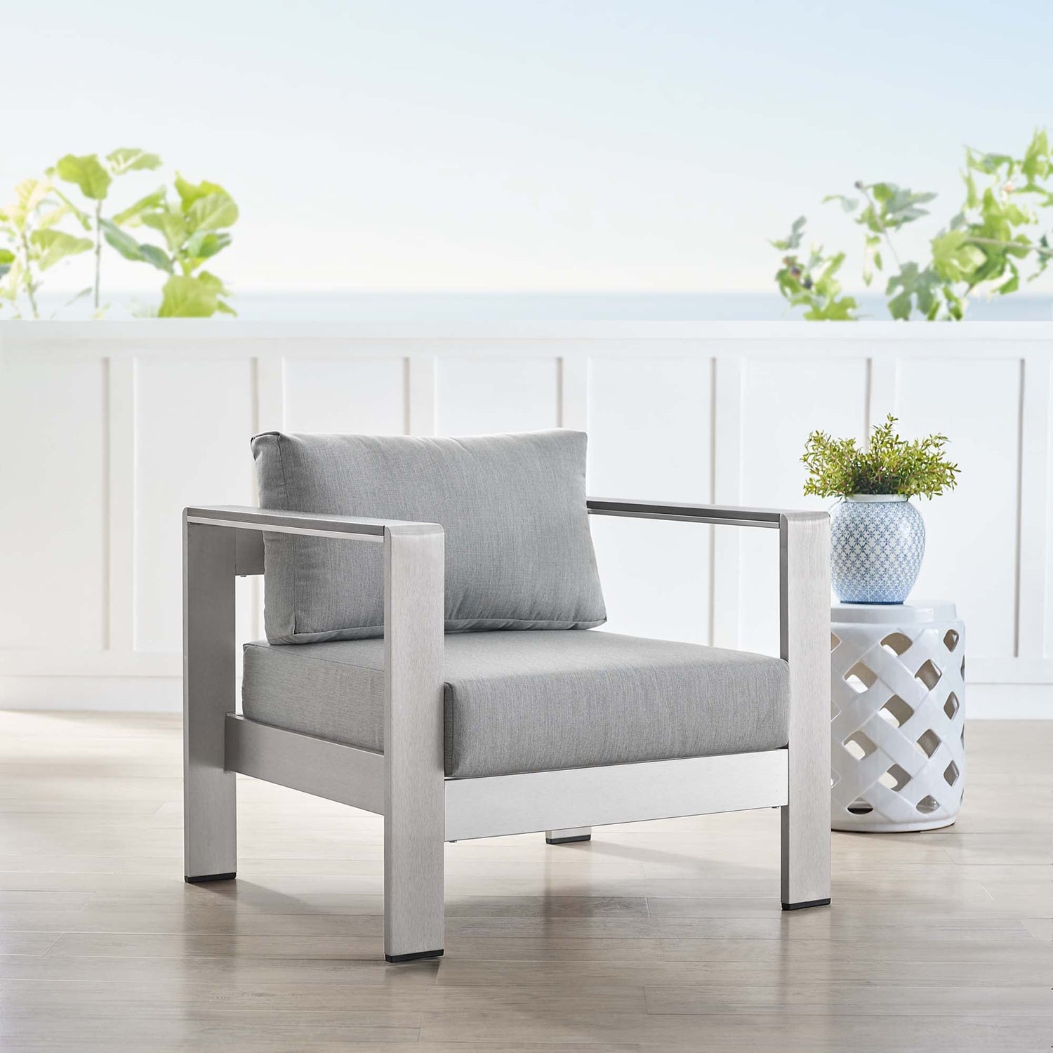 Shore Sunbrella¬Æ Fabric Aluminum Outdoor Patio Armchair by Modway