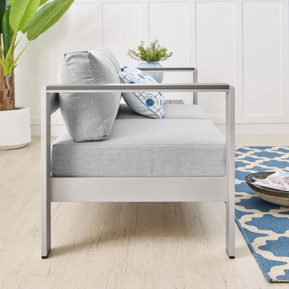 Shore Sunbrella¬Æ Fabric Aluminum Outdoor Patio Loveseat by Modway