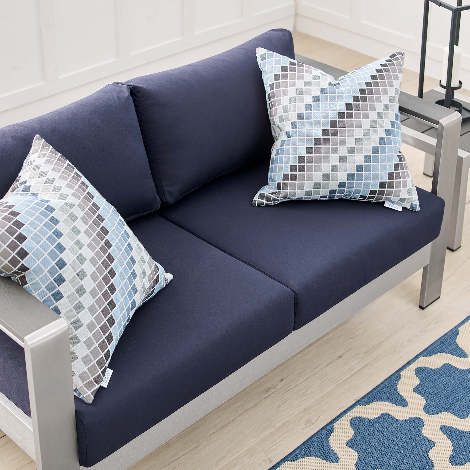 Shore Sunbrella¬Æ Fabric Aluminum Outdoor Patio Loveseat by Modway