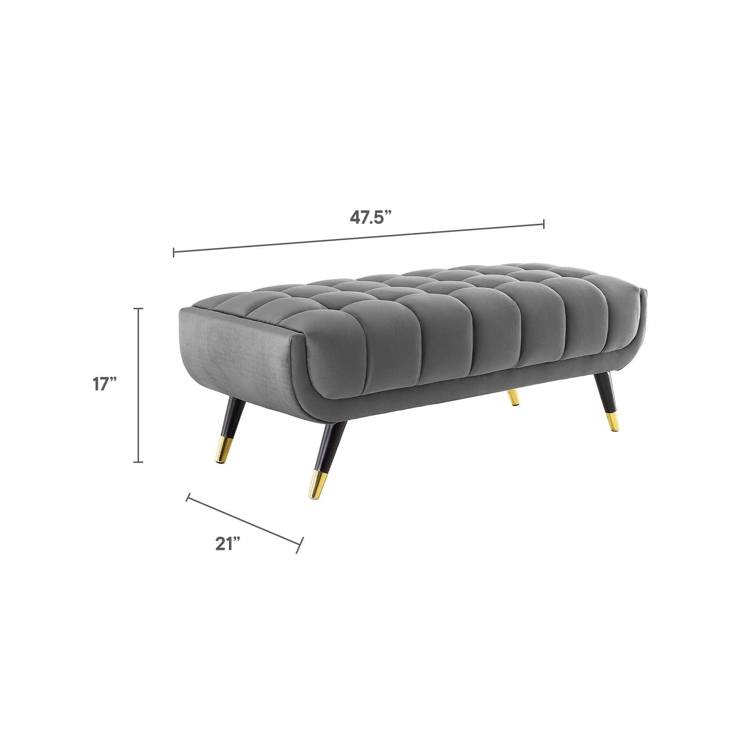 Adept 47.5&quot; Performance Velvet Bench By HouseBean