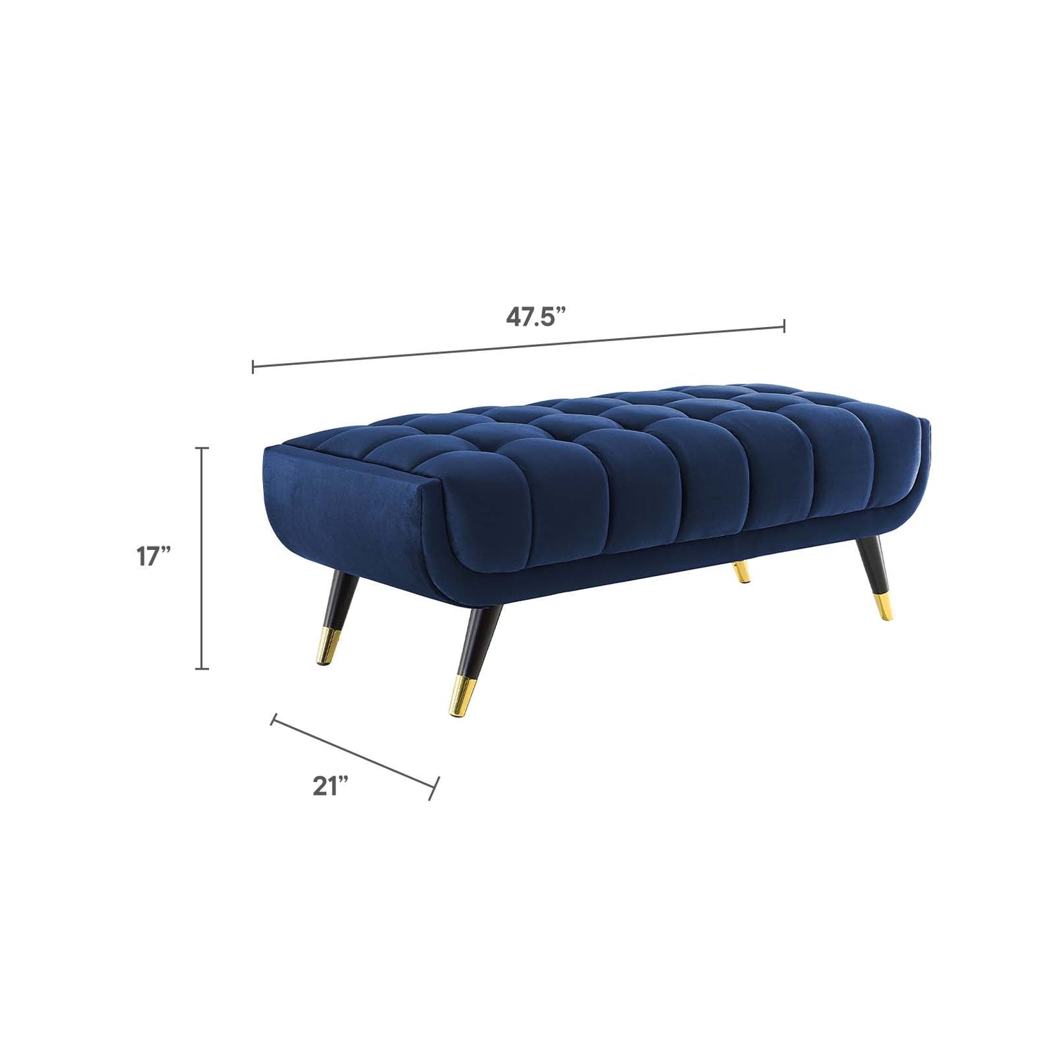 Adept 47.5&quot; Performance Velvet Bench By HouseBean