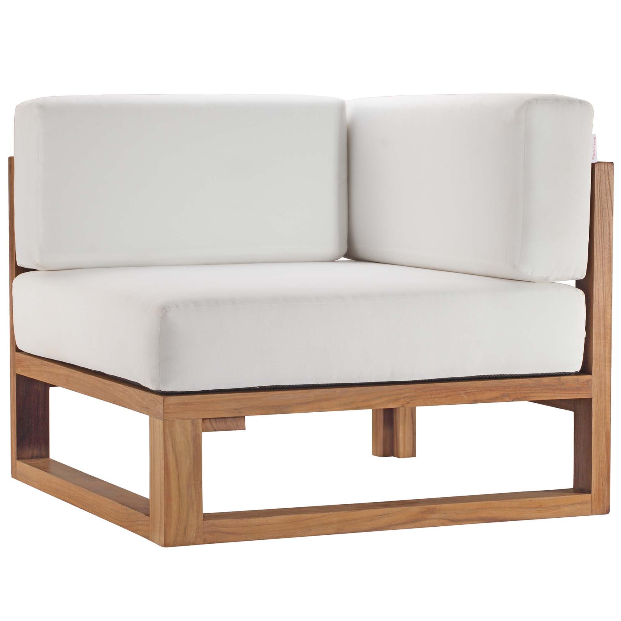 Upland Outdoor Patio Teak Wood 4-Piece Sectional Sofa Set by Modway