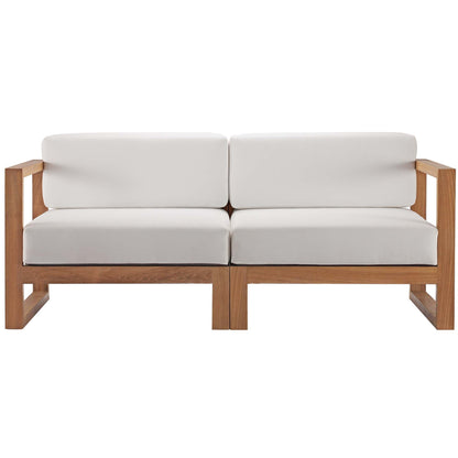Upland Outdoor Patio Teak Wood 2-Piece Sectional Sofa Loveseat by Modway
