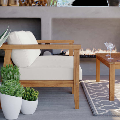 Bayport Outdoor Patio Teak Wood 2-Seater Loveseat by Modway