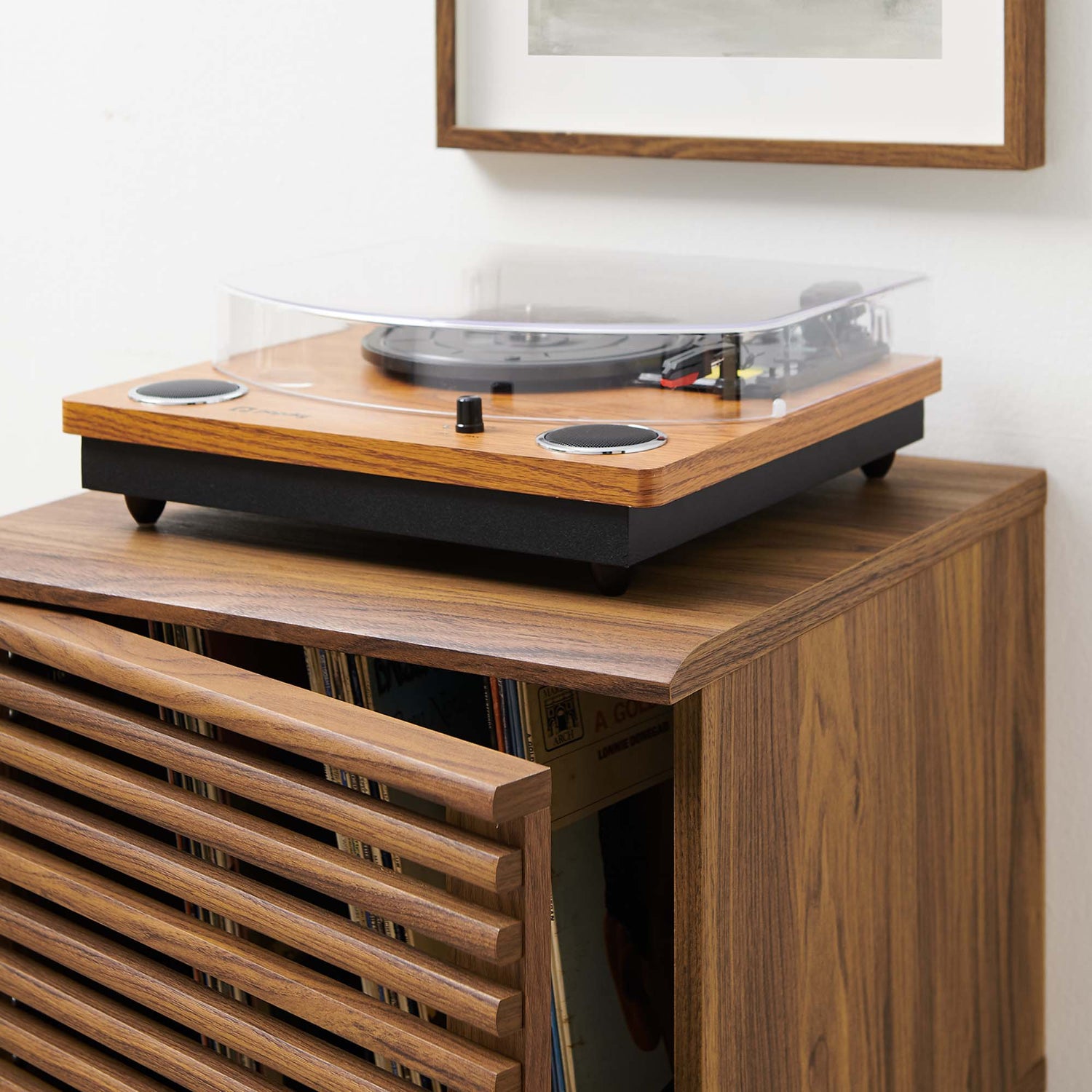 Render Vinyl Record Display Stand by Modway