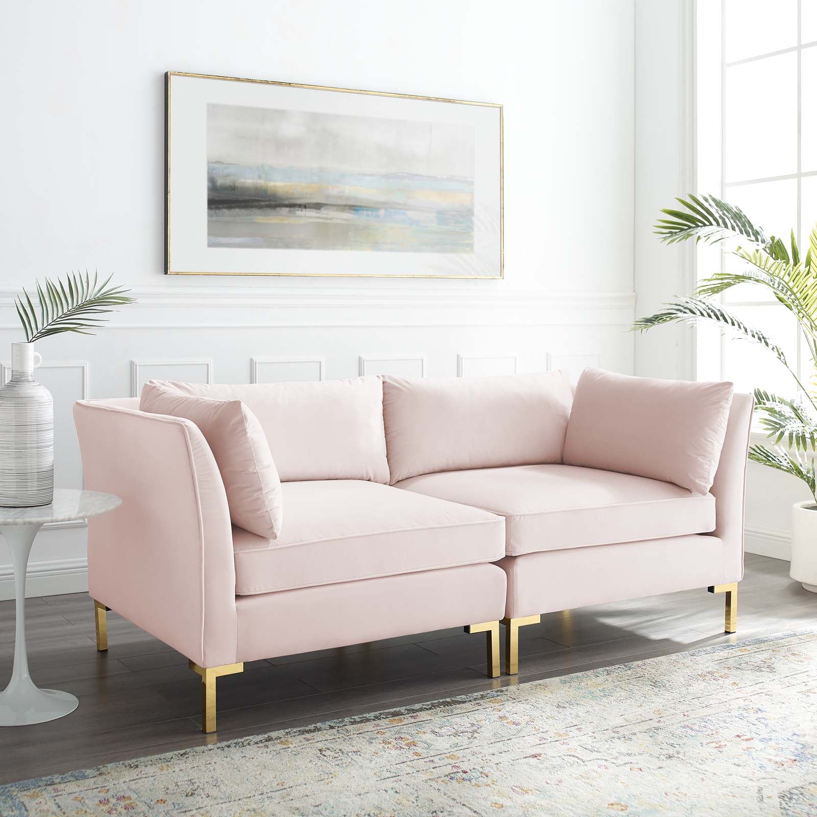 Ardent Performance Velvet Loveseat By HouseBean