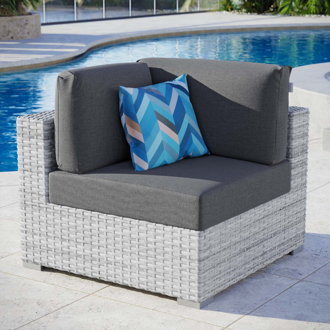 Convene Outdoor Patio Corner Chair By HouseBean