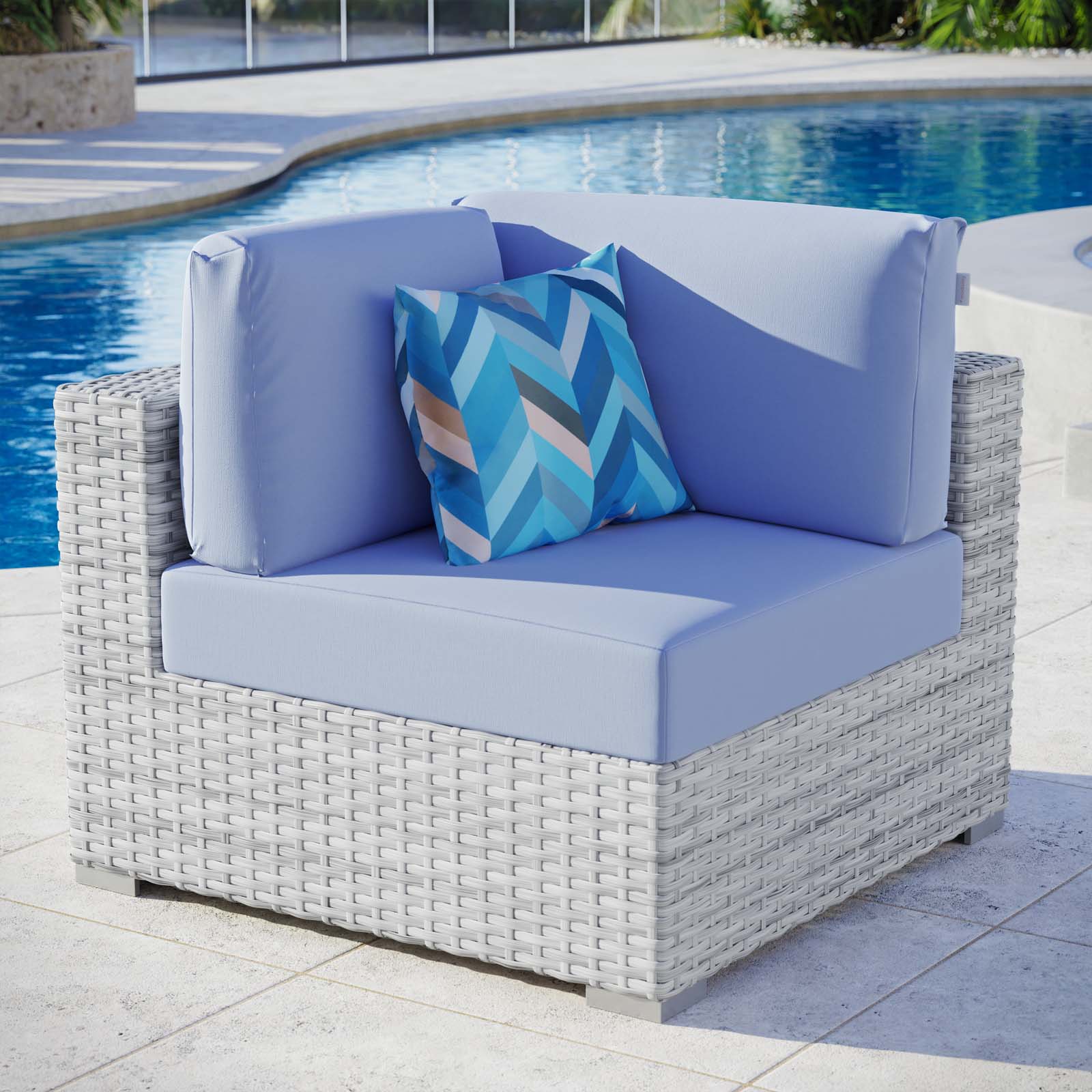 Convene Outdoor Patio Corner Chair By HouseBean