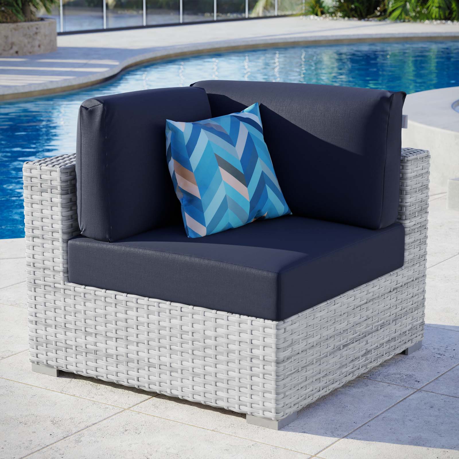 Convene Outdoor Patio Corner Chair By HouseBean