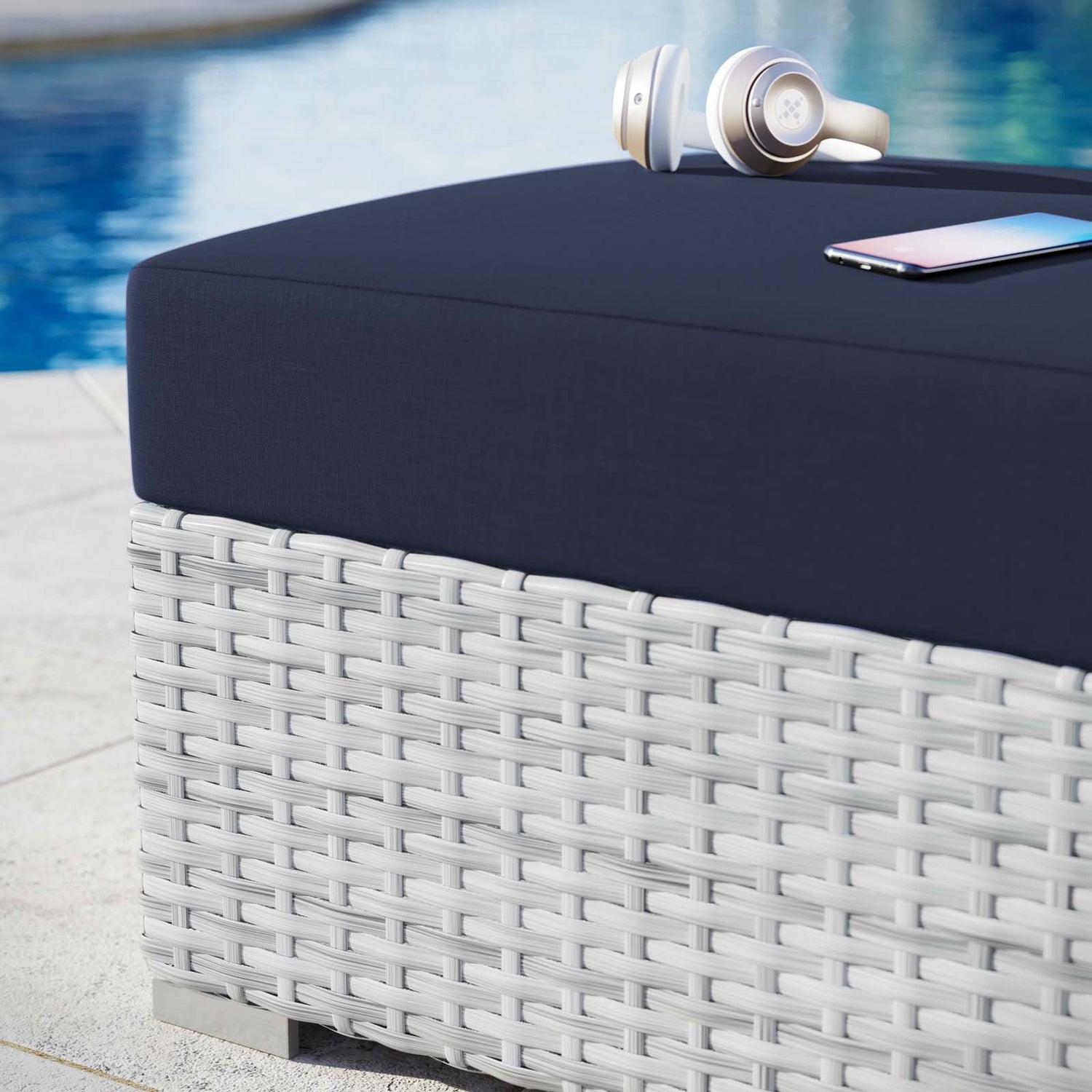 Convene Outdoor Patio Ottoman By HouseBean