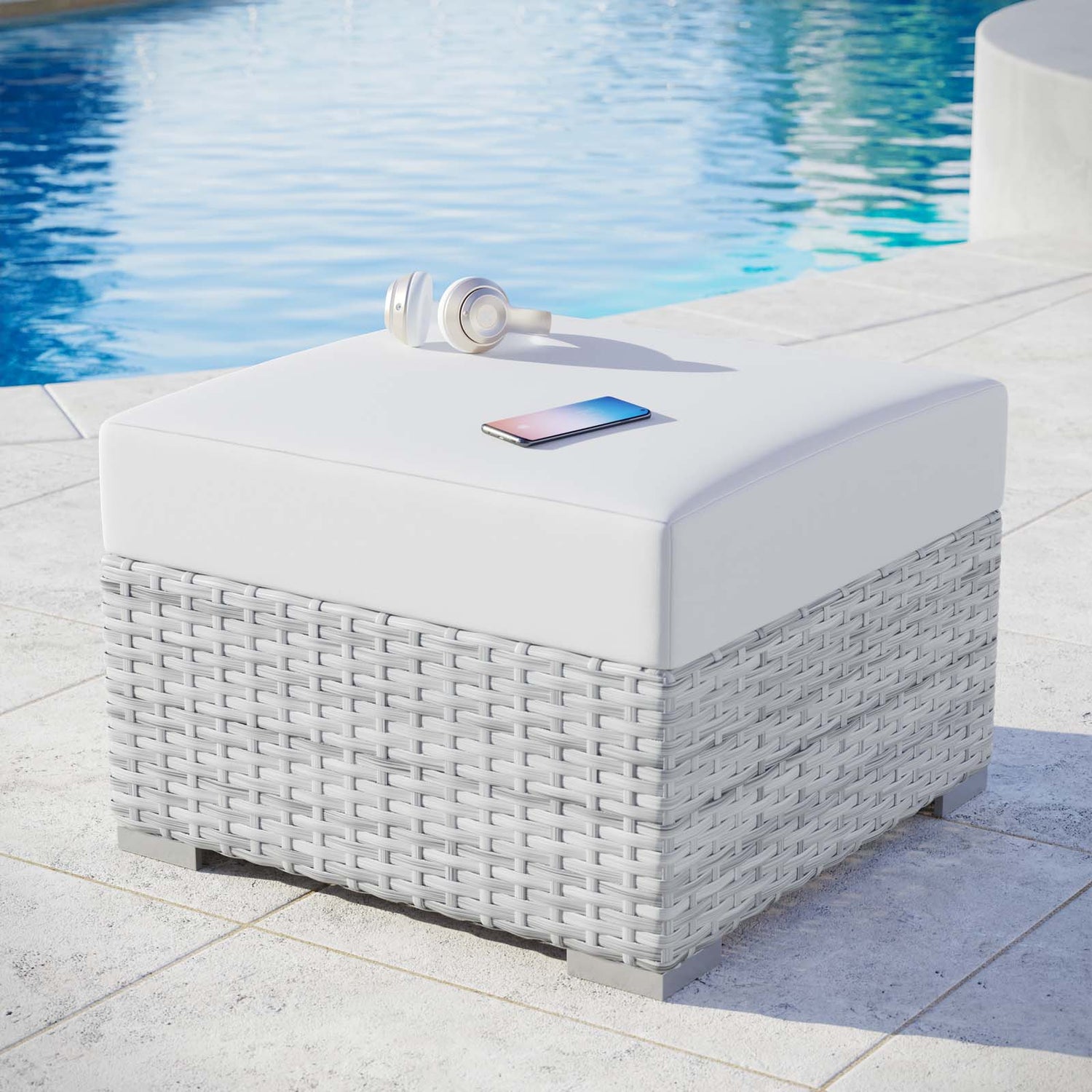 Convene Outdoor Patio Ottoman By HouseBean