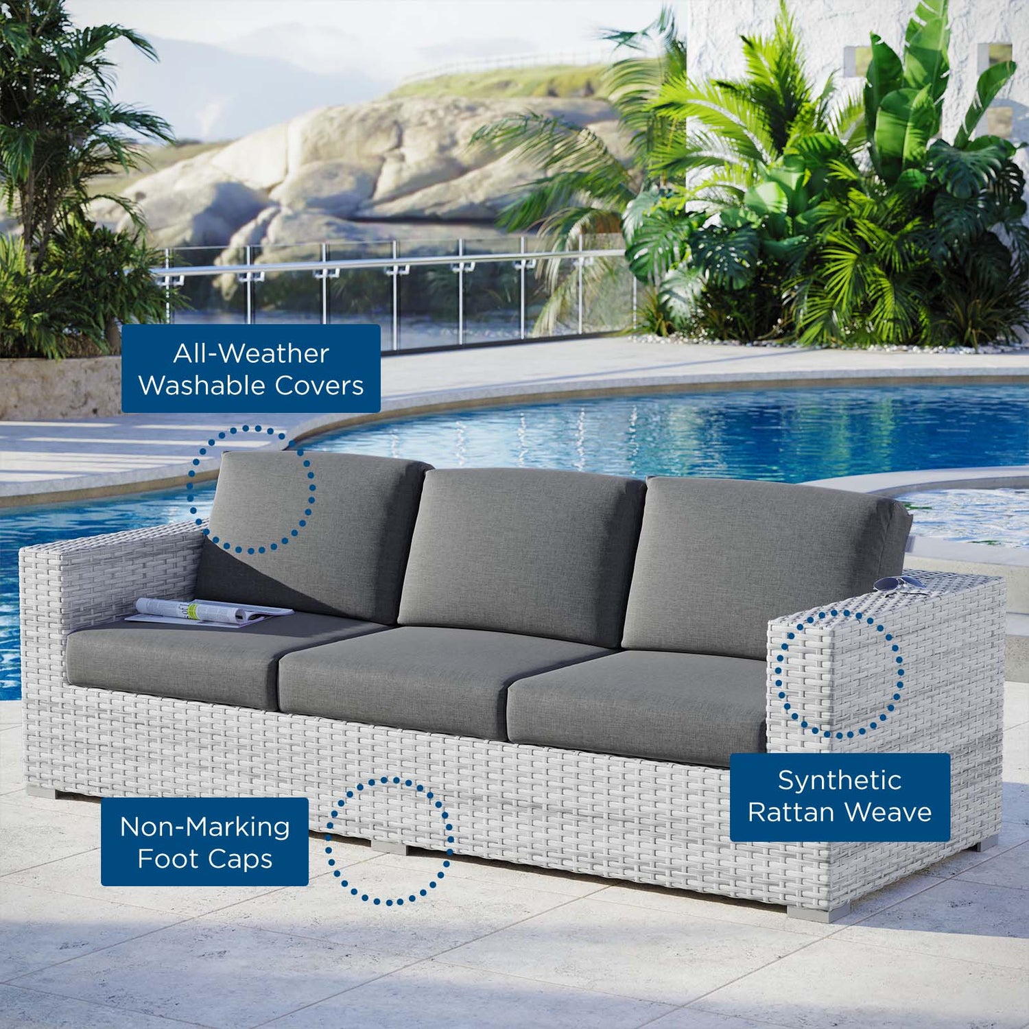 Convene Outdoor Patio Sofa By HouseBean