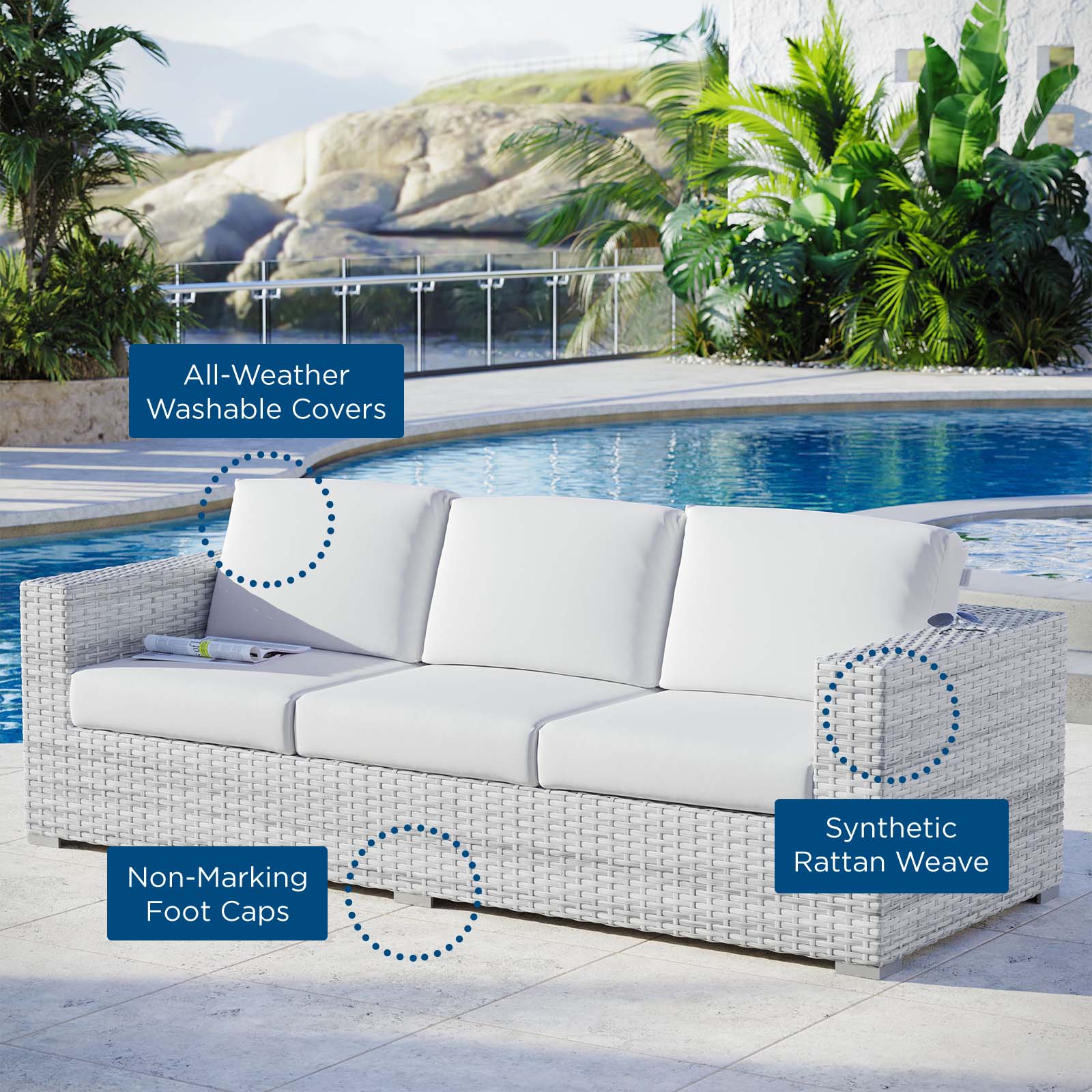 Convene Outdoor Patio Sofa By HouseBean