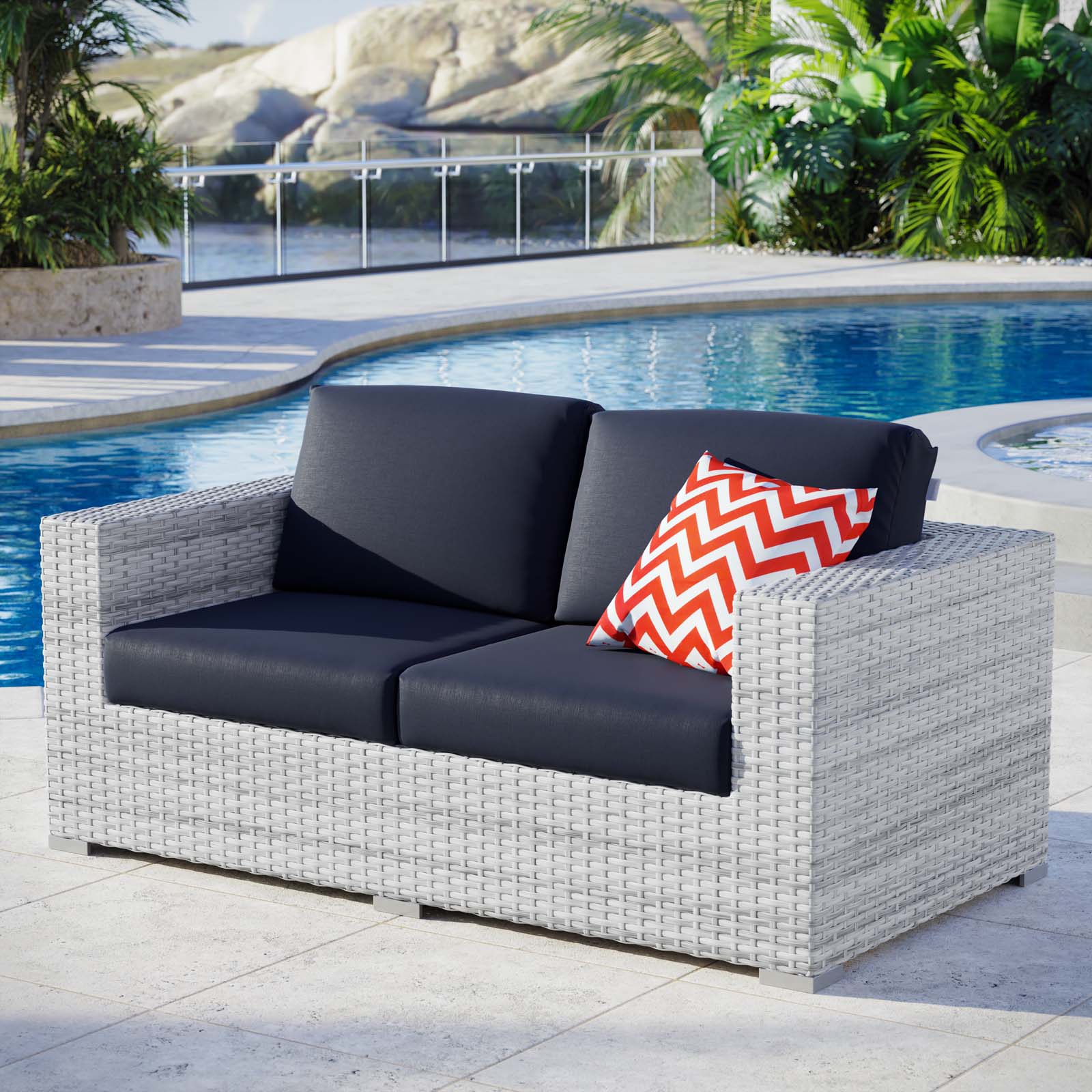 Convene Outdoor Patio Loveseat By HouseBean