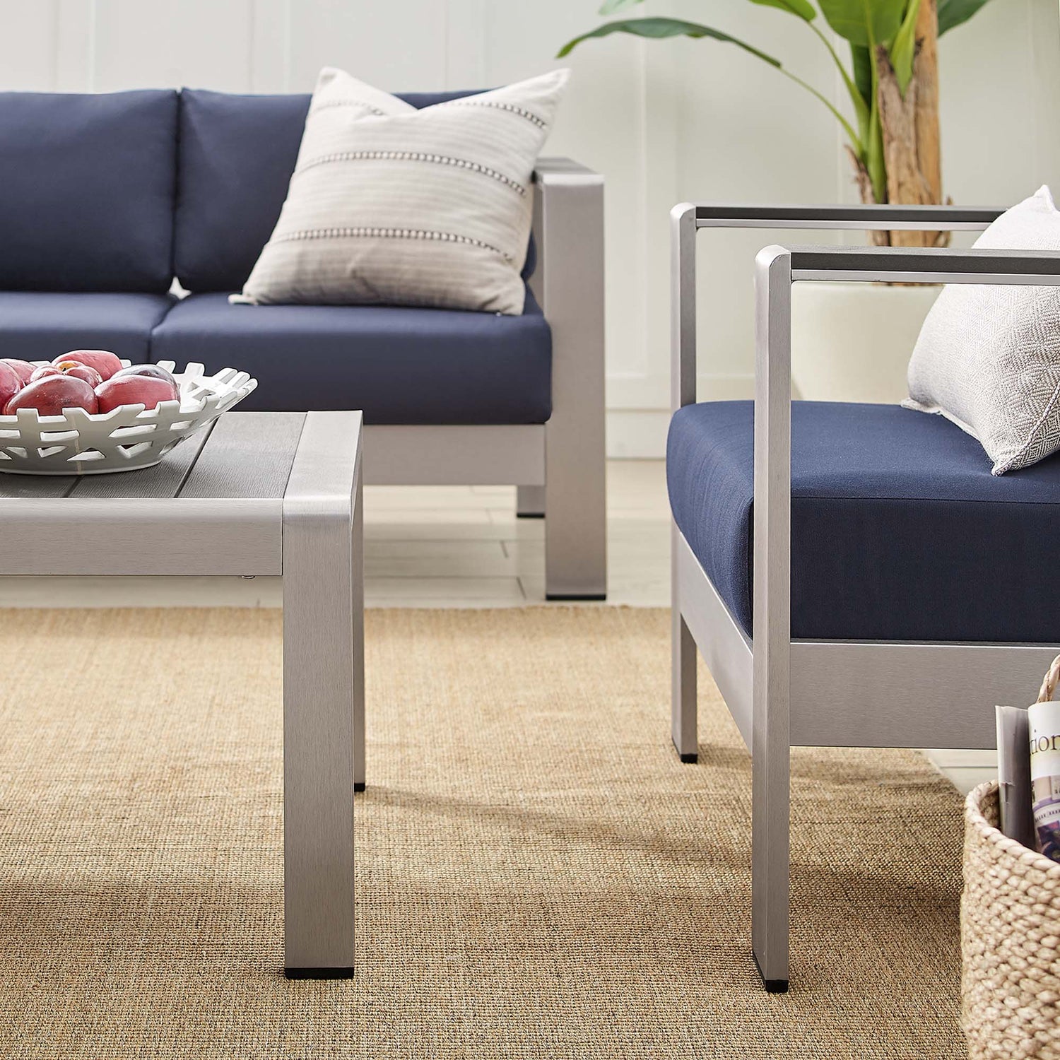 Shore Sunbrella¬Æ Fabric Outdoor Patio Aluminum 4 Piece Set by Modway