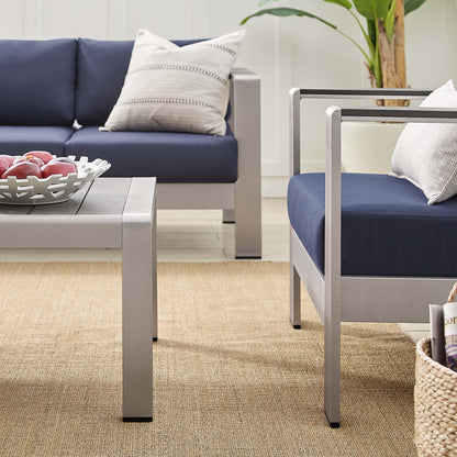 Shore Sunbrella¬Æ Fabric Outdoor Patio Aluminum 4 Piece Set by Modway