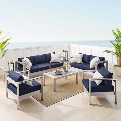 Shore Sunbrella¬Æ Fabric Outdoor Patio Aluminum 7 Piece Set by Modway