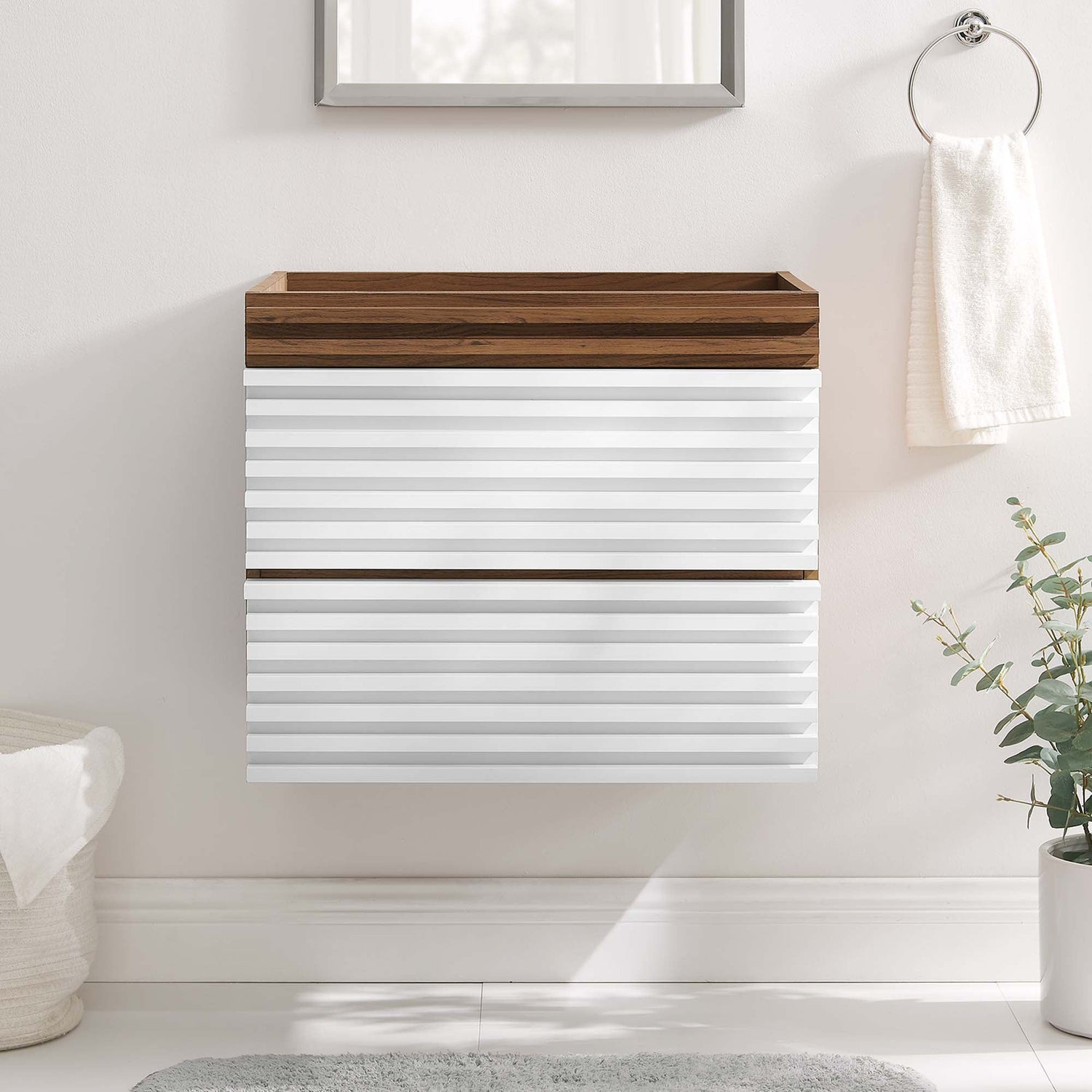 Render Wall-Mount Bathroom Cabinet Basin Not Included by Modway