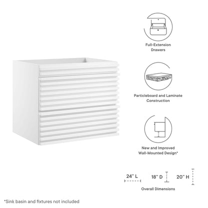 Render Wall-Mount Bathroom Cabinet Basin Not Included by Modway