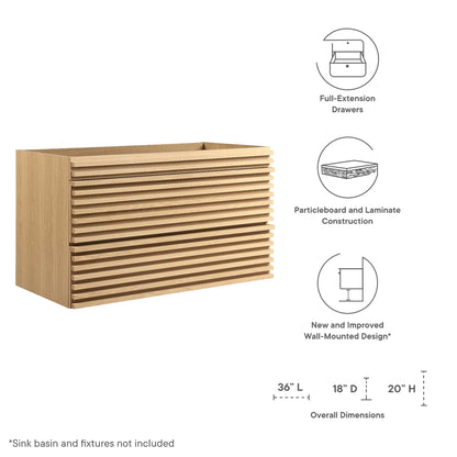 Render Wall-Mount Bathroom Cabinet Basin Not Included by Modway
