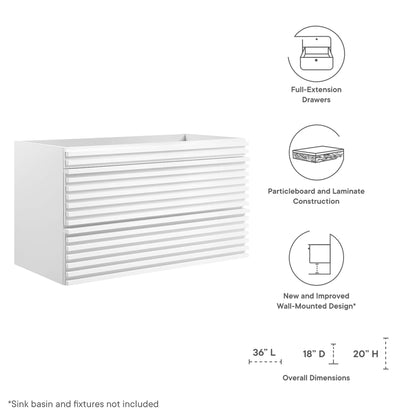 Render Wall-Mount Bathroom Cabinet Basin Not Included by Modway