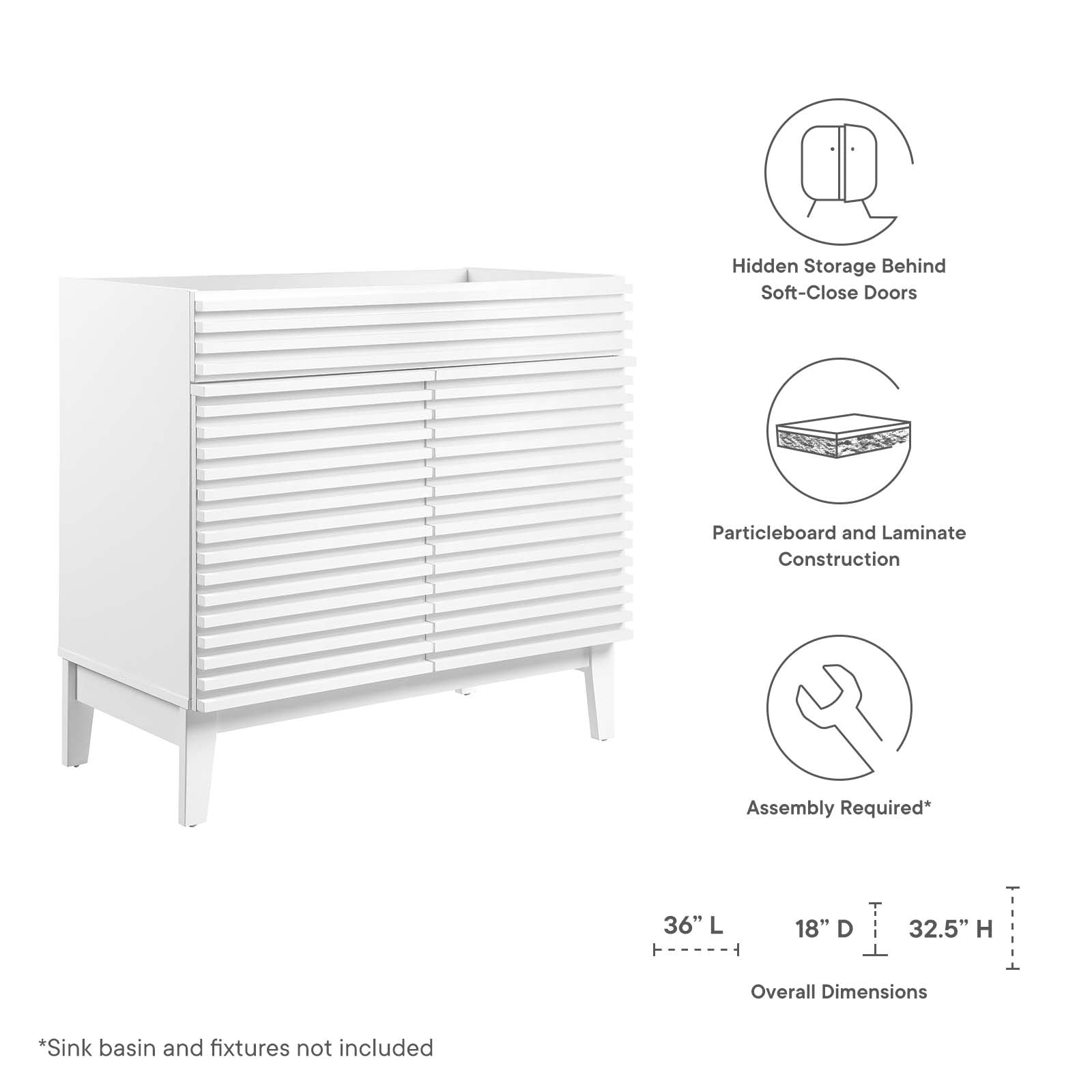 Render 36&quot; Bathroom Vanity Cabinet By HouseBean