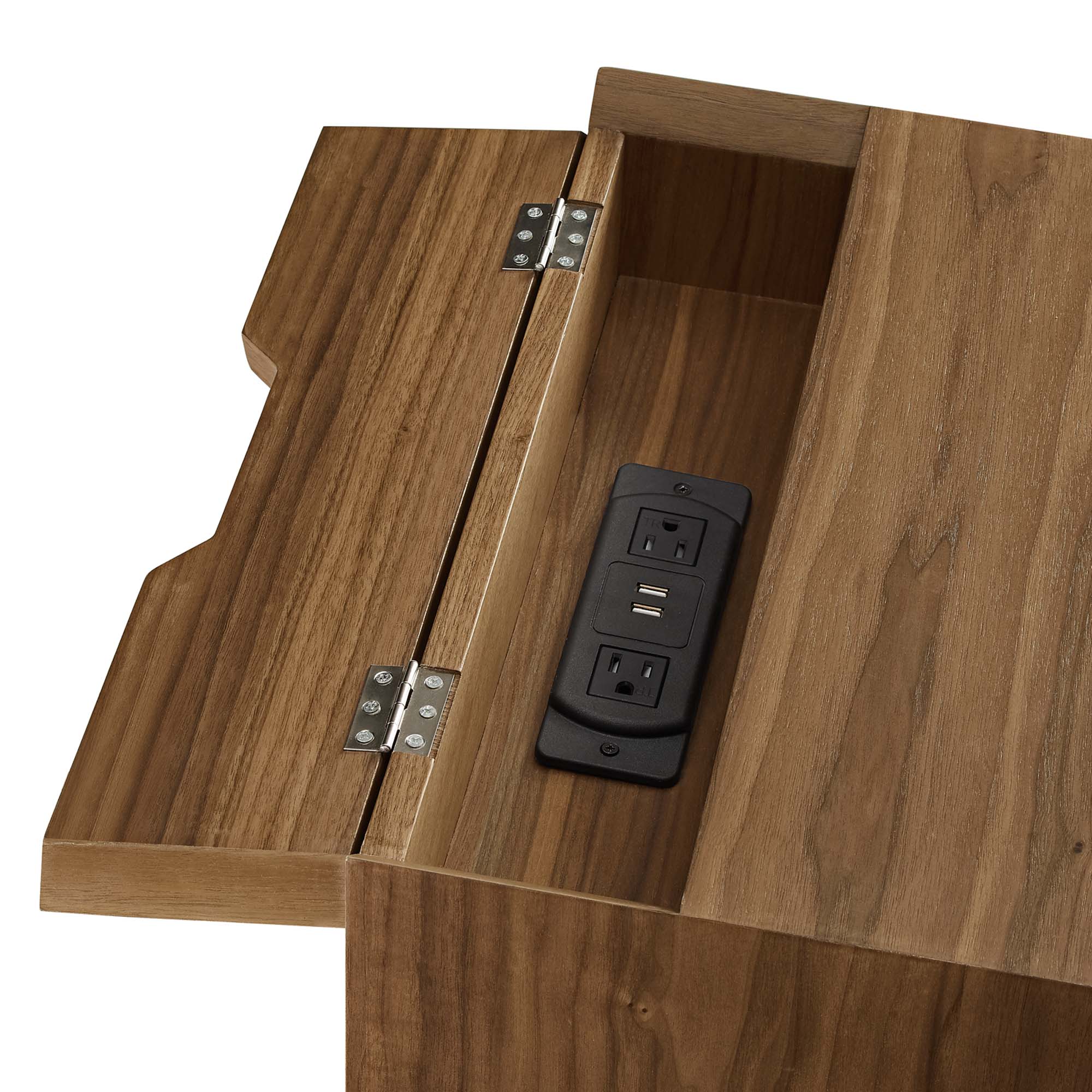 Ember Wood Nightstand With USB Ports by Modway