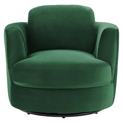 Pirouette Performance Velvet Swivel Armchair By HouseBean