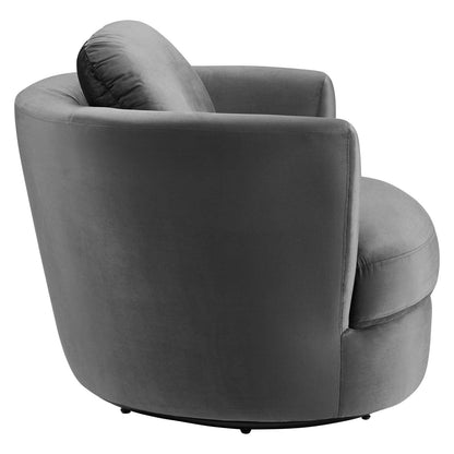 Pirouette Performance Velvet Swivel Armchair By HouseBean