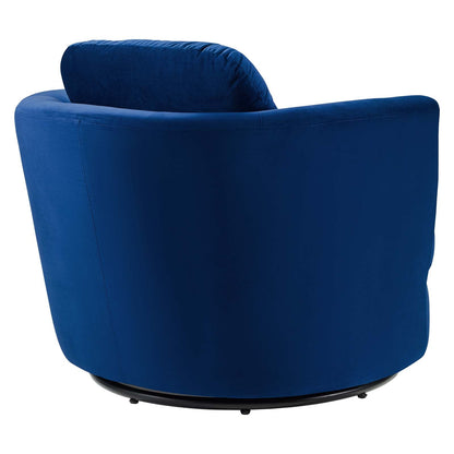 Pirouette Performance Velvet Swivel Armchair By HouseBean