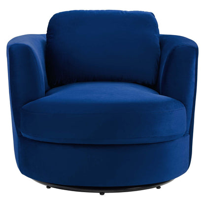 Pirouette Performance Velvet Swivel Armchair By HouseBean