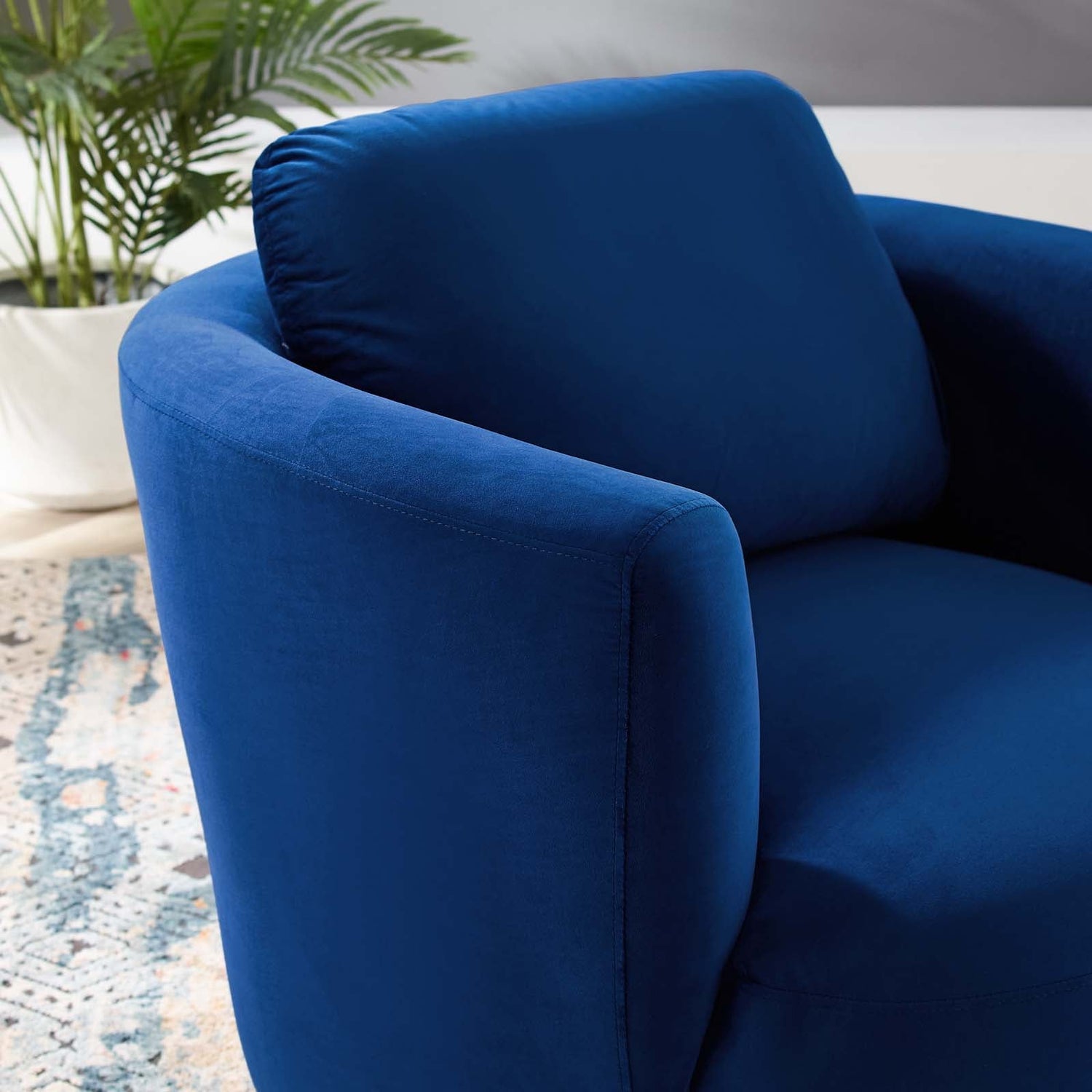 Pirouette Performance Velvet Swivel Armchair By HouseBean