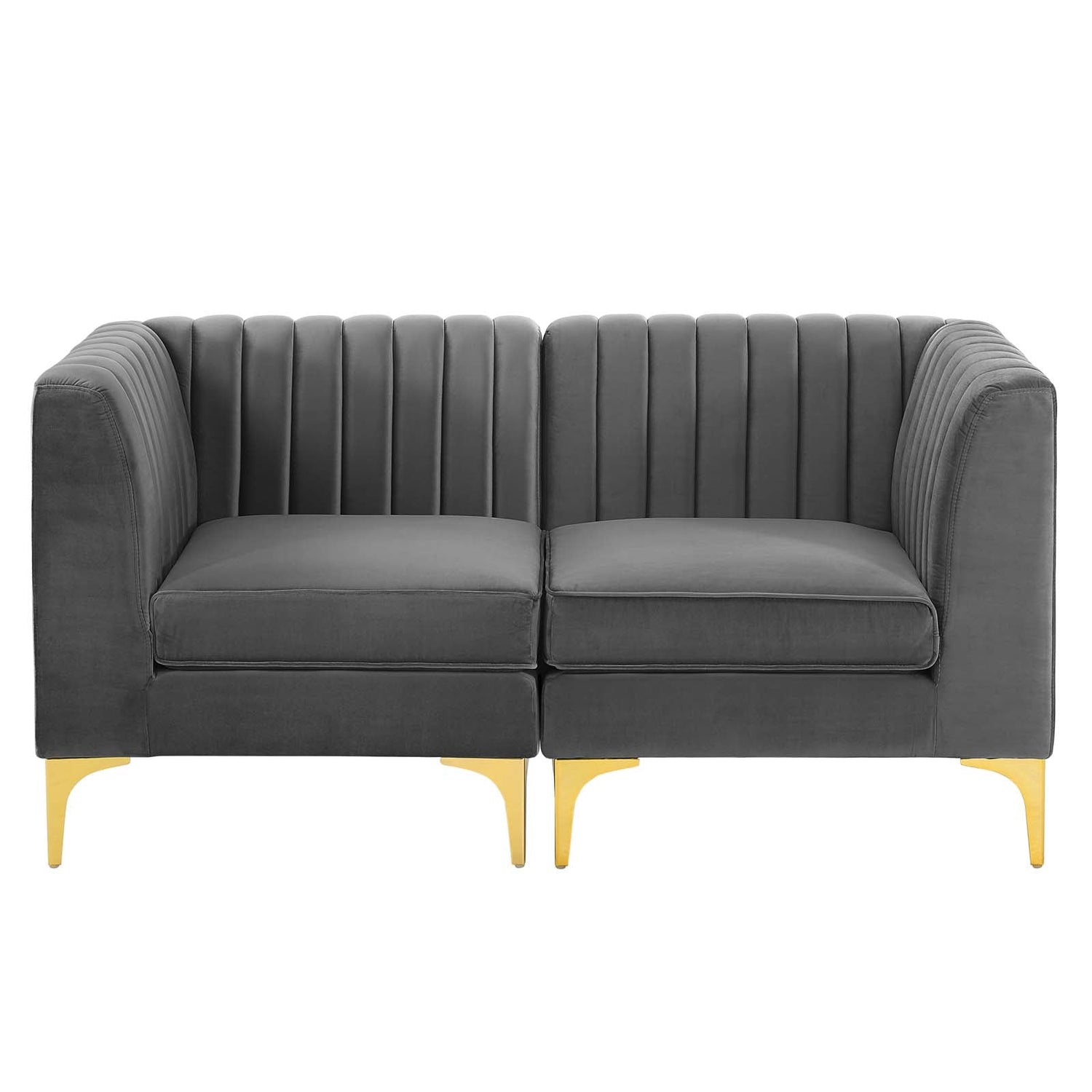 Triumph Channel Tufted Performance Velvet Loveseat By HouseBean