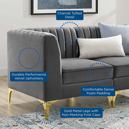 Triumph Channel Tufted Performance Velvet Loveseat by Modway