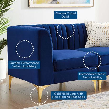 Triumph Channel Tufted Performance Velvet Loveseat by Modway
