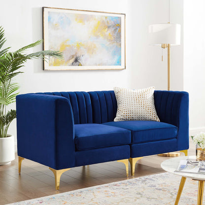 Triumph Channel Tufted Performance Velvet Loveseat by Modway