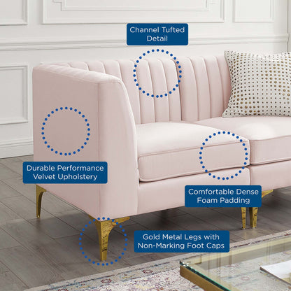Triumph Channel Tufted Performance Velvet 	3-Seater Sofa by Modway