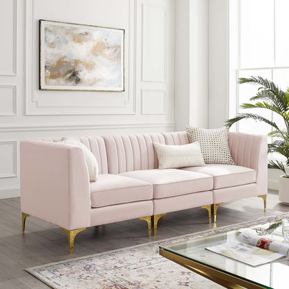 Triumph Channel Tufted Performance Velvet 	3-Seater Sofa by Modway