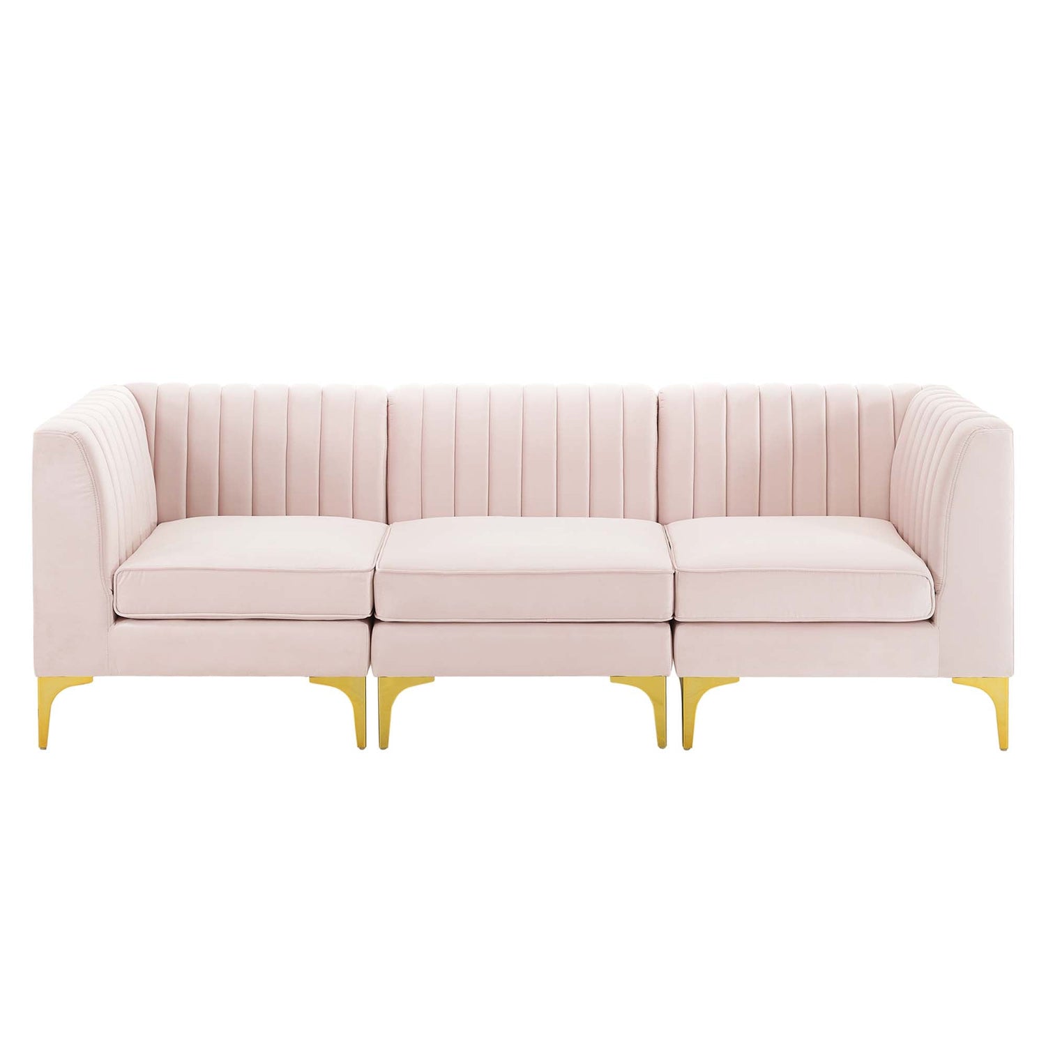 Triumph Channel Tufted Performance Velvet 	3-Seater Sofa by Modway