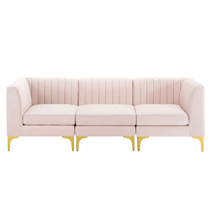 Triumph Channel Tufted Performance Velvet 	3-Seater Sofa by Modway