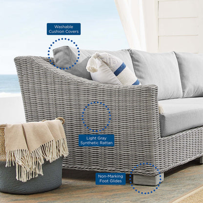 Conway Sunbrella¬Æ Outdoor Patio Wicker Rattan 4-Piece Furniture Set by Modway
