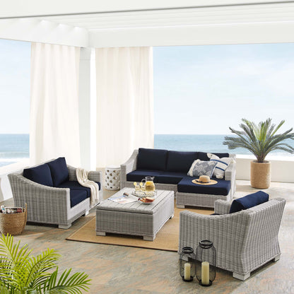 Conway Sunbrella¬Æ Outdoor Patio Wicker Rattan 5-Piece Furniture Set by Modway