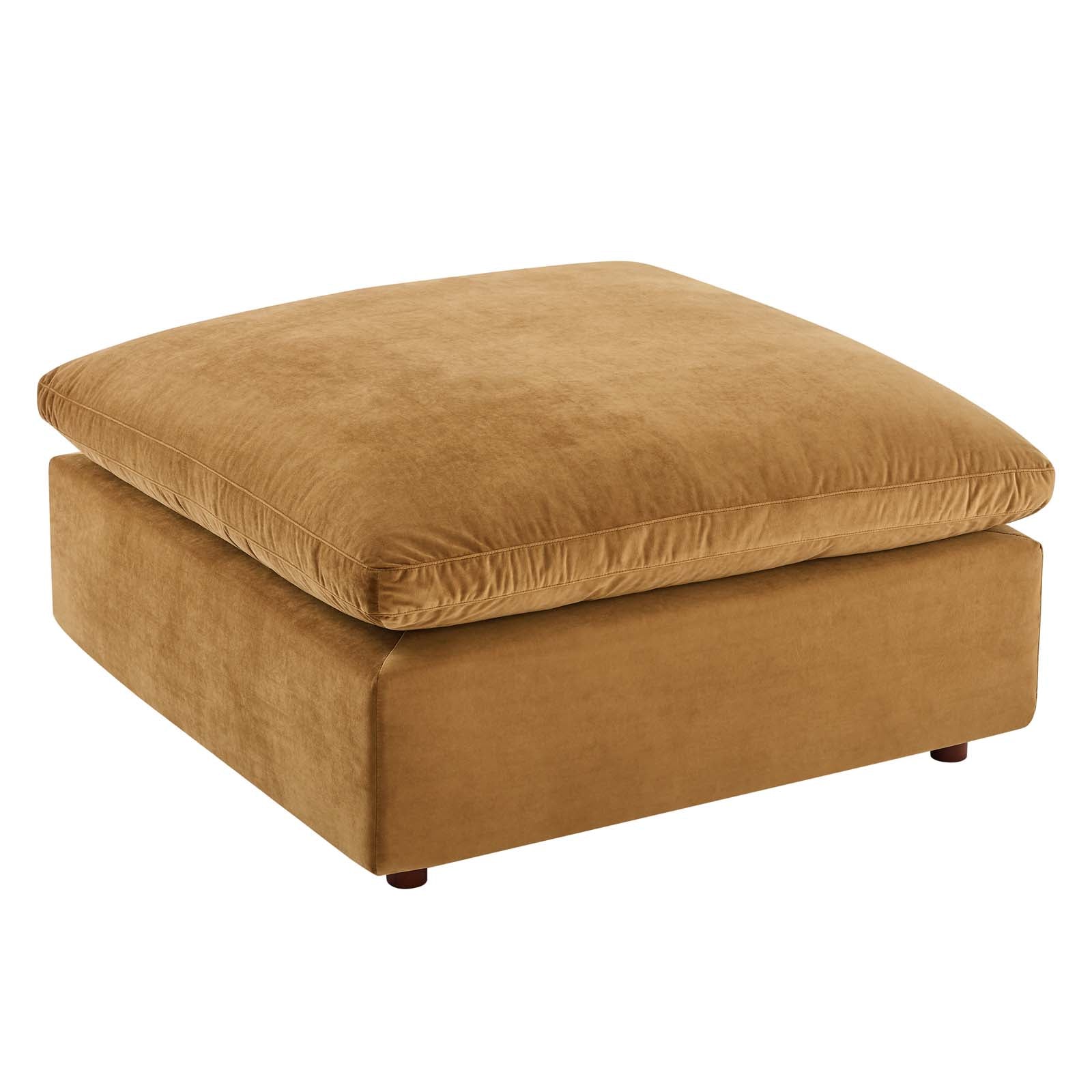 Commix Down Filled Overstuffed Performance Velvet Ottoman By HouseBean